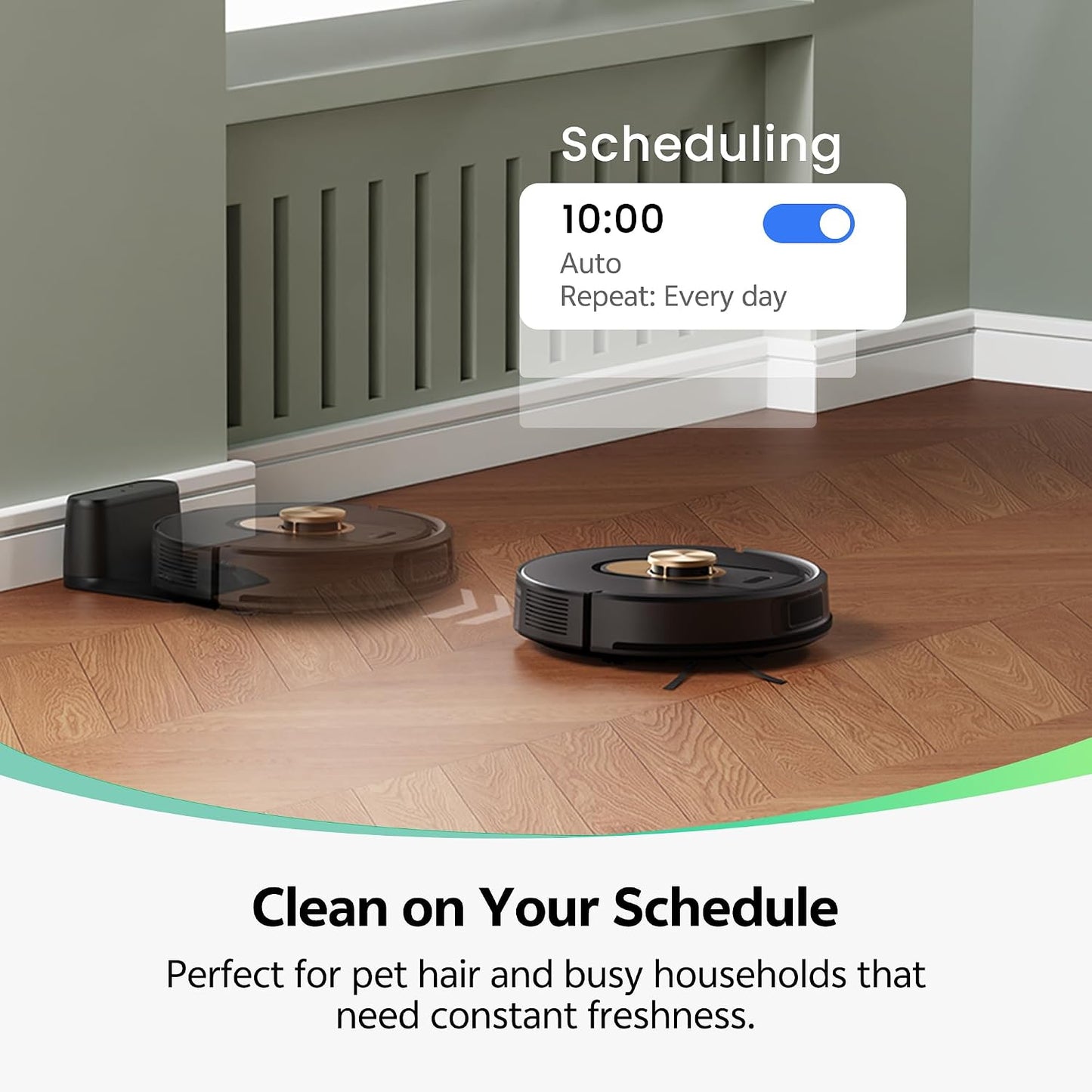 Robot Vacuum And Mop 8000Pa LiDAR Navigation 150 Min Black