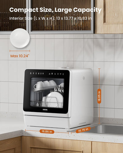Countertop Dishwasher 5L 8 Programs With Water Softener Black