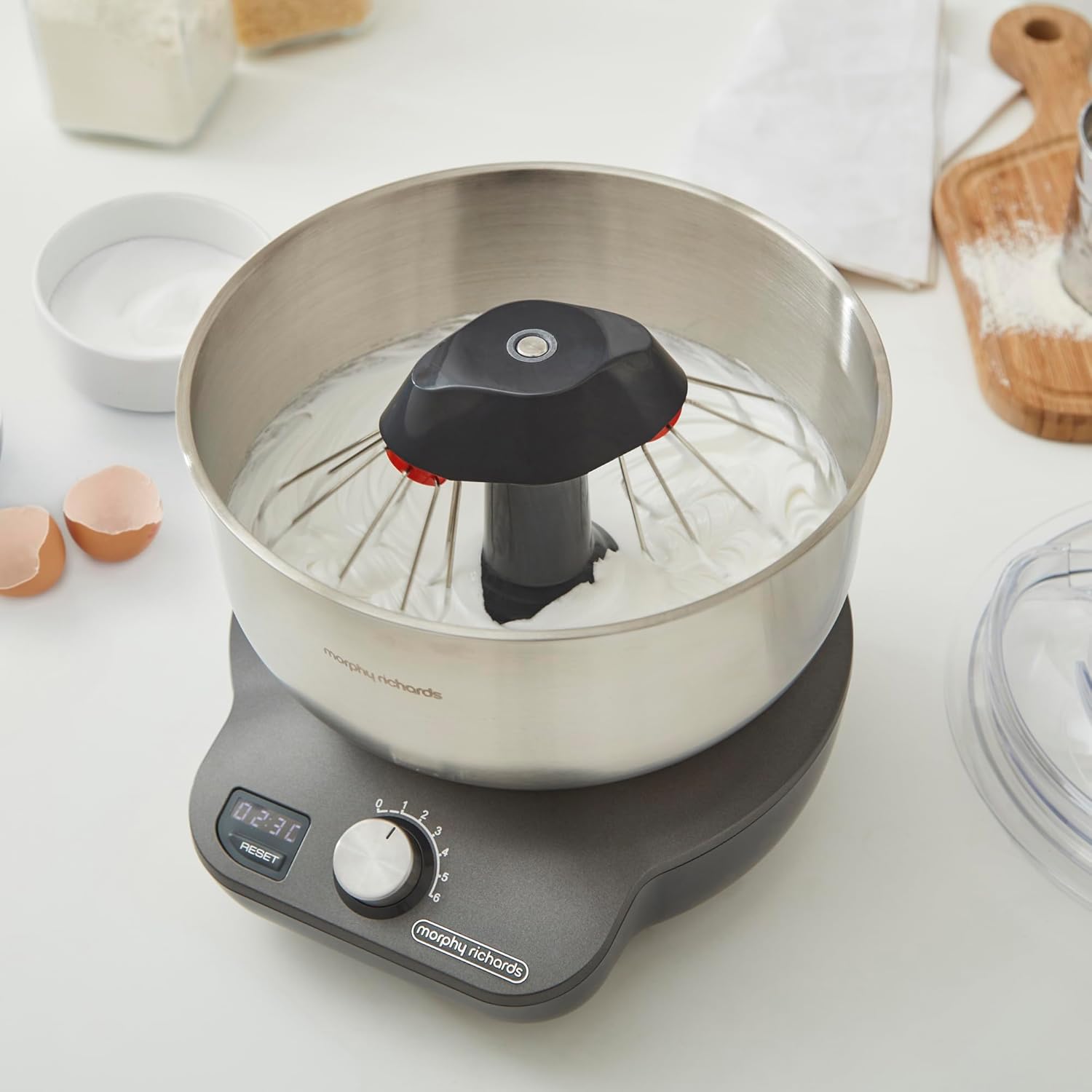 Stand Mixer 4L 650W 6 Speeds Dual Beaters Grey