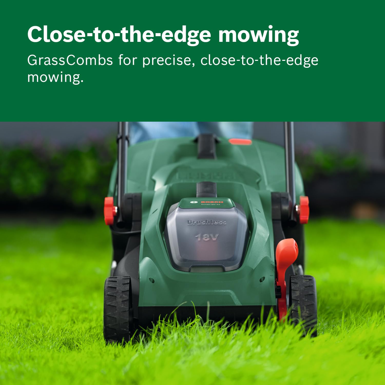 Cordless Lawn Mower 32cm 35L Grass Bag Mulch Plug Green