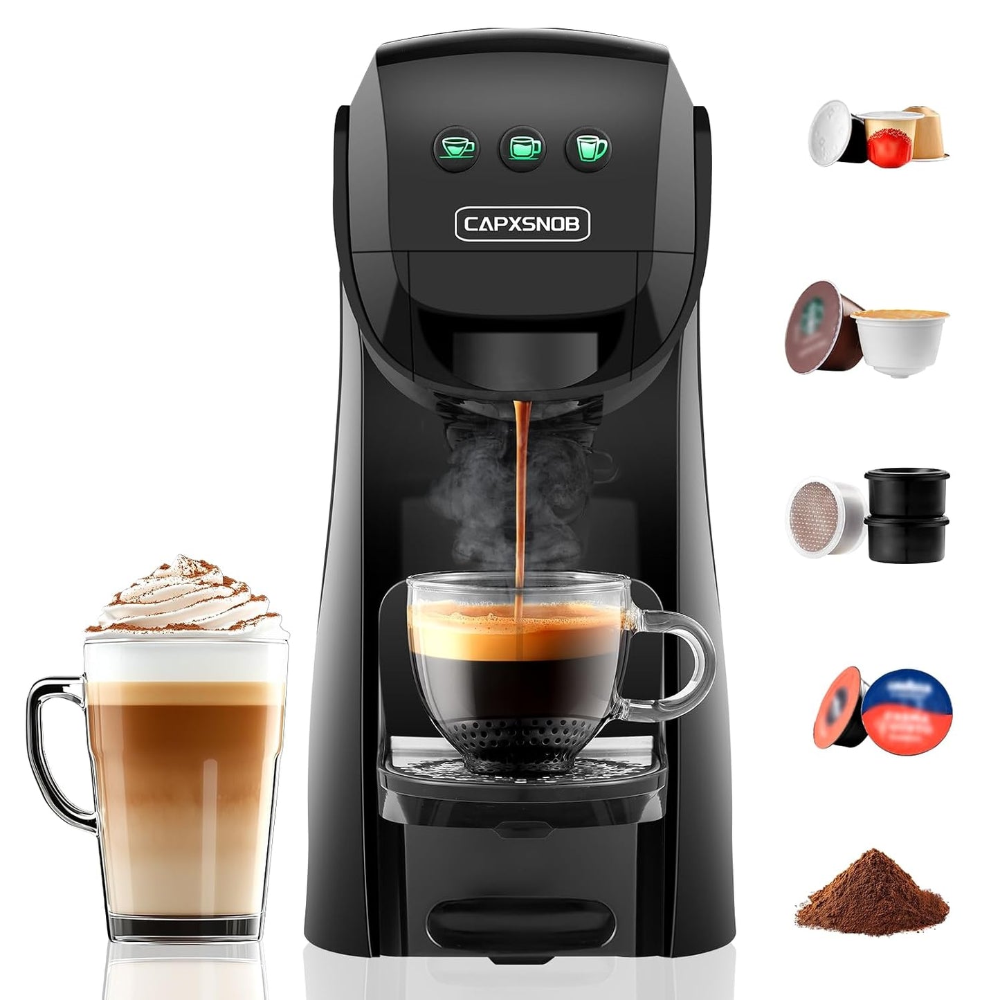 Pod Coffee Machine 5 In 1 20 Bar 0.8L Black