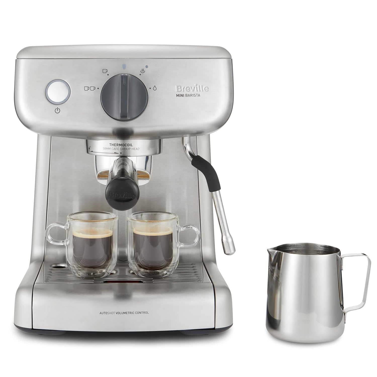 Espresso Machine 15 Bar Pump Milk Frother Silver