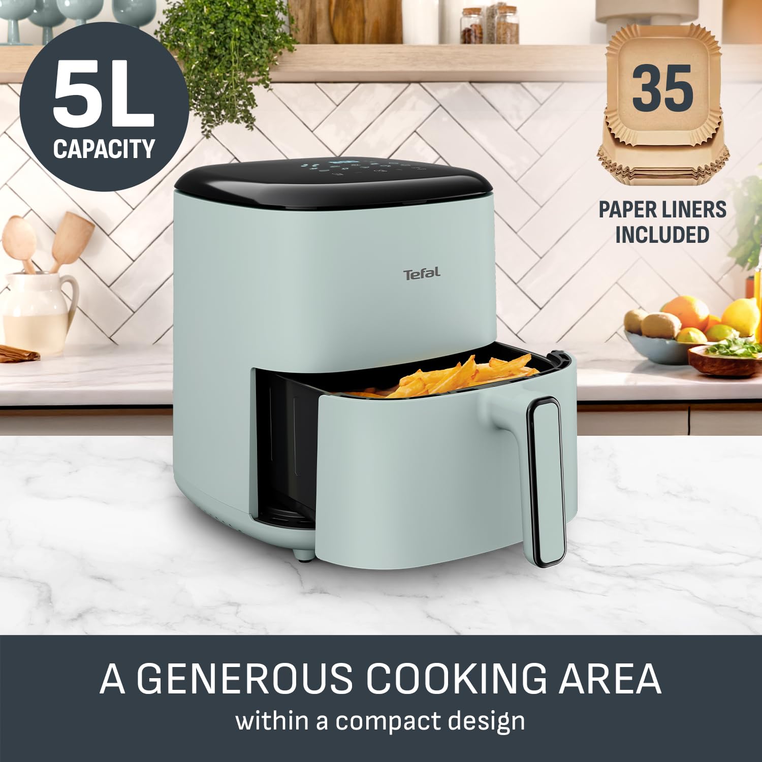 Air Fryer 5L 1500W 10 Programs Digital Touch Eucalyptus