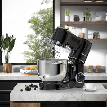 Stand Mixer 8L 6 Speeds Tilt-Head Stainless Steel Bowl Black
