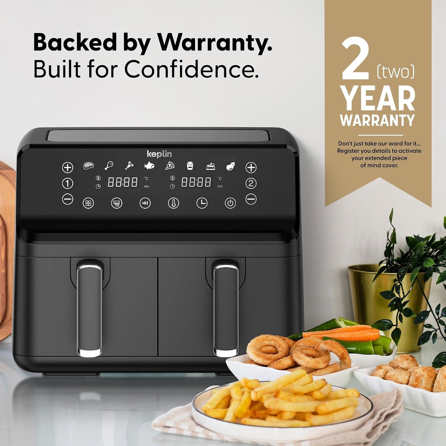Dual Zone Air Fryer 9L 8-in-1 2700W Extra-Large Capacity