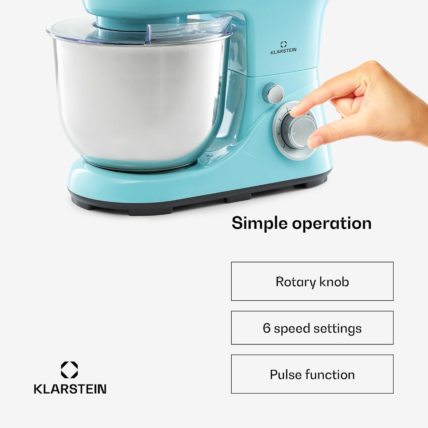 Stand Mixer 5L 1300W 6 Speeds Planetary Mixing Action Blue