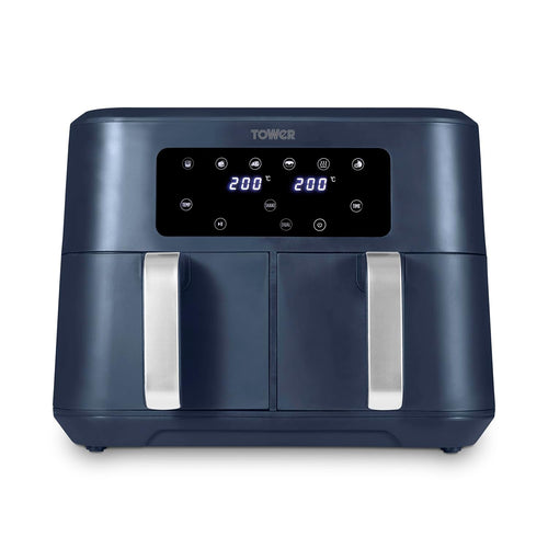 Vortx 8.5L Dual Basket Air Fryer With Dual Cook Function 2400W Midnight Blue Chrome