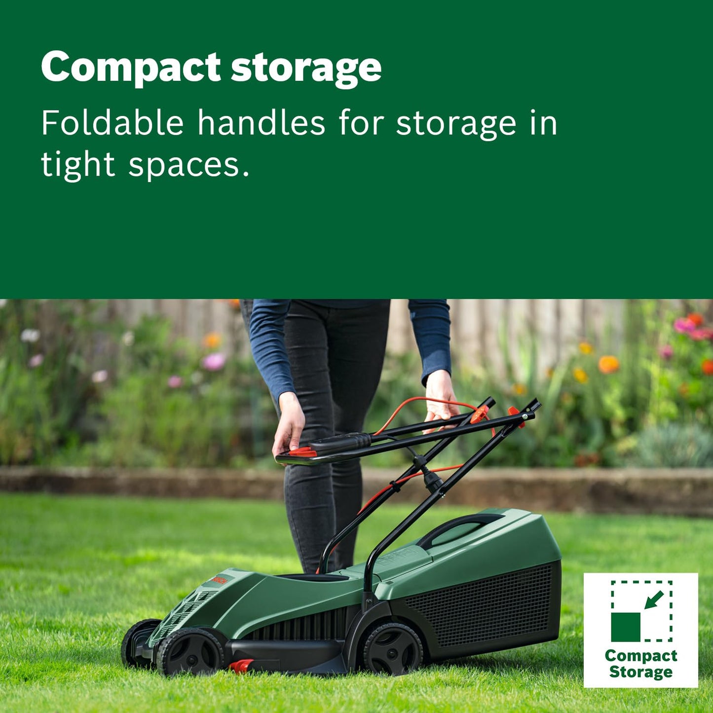Corded Lawn Mower 32cm 1200W 31L Grass Box Extra Blade