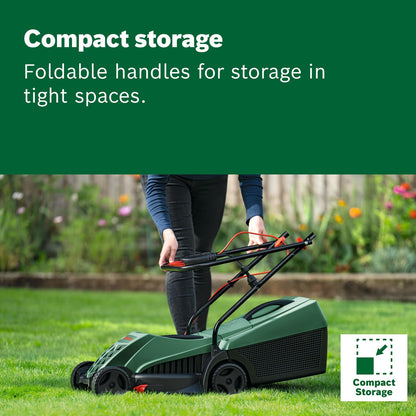 Corded Lawn Mower 32cm 1200W 31L Grass Box Extra Blade