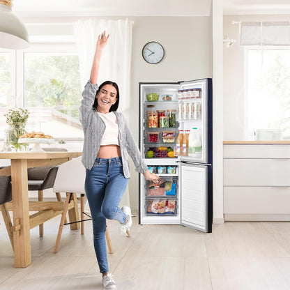Freestanding Fridge Freezer 174L Low Frost Adjustable Thermostat LED Black
