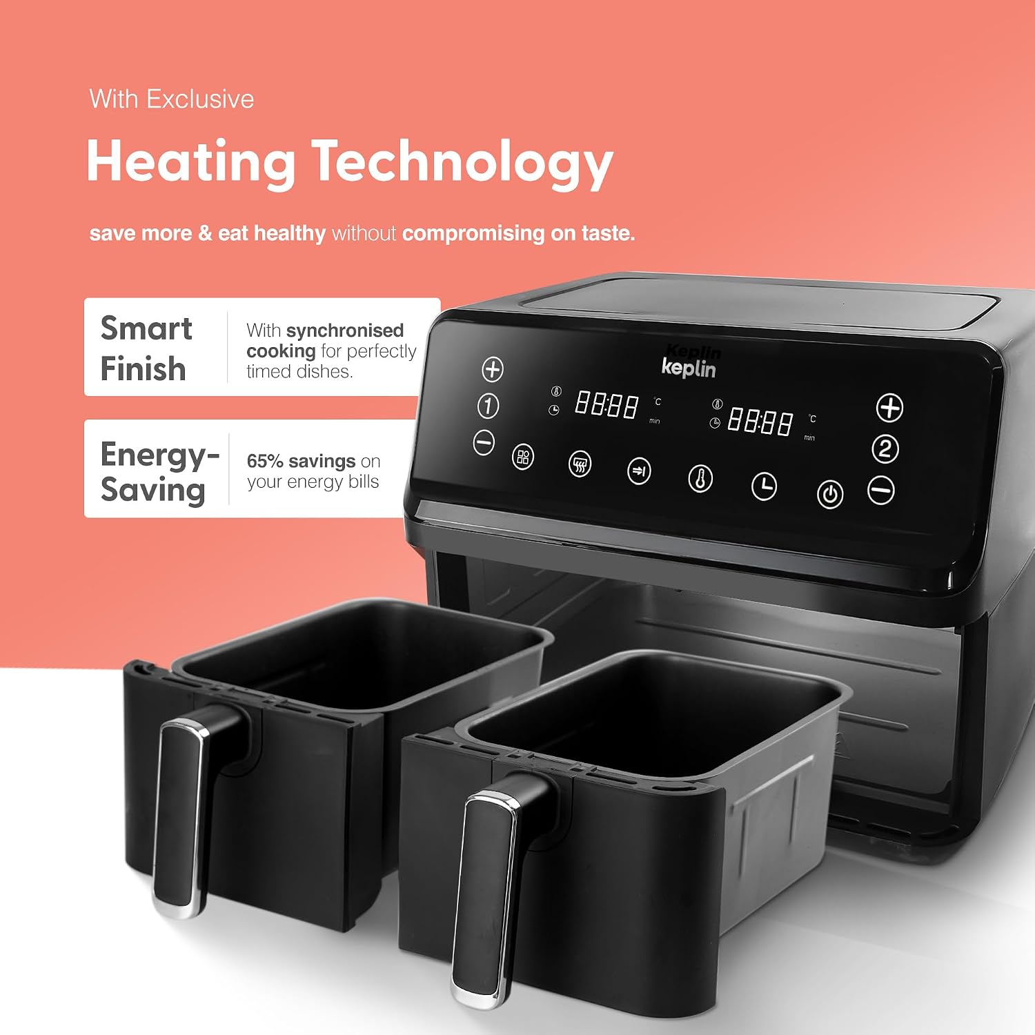 Dual Zone Air Fryer 9L 8-in-1 2700W Extra-Large Capacity