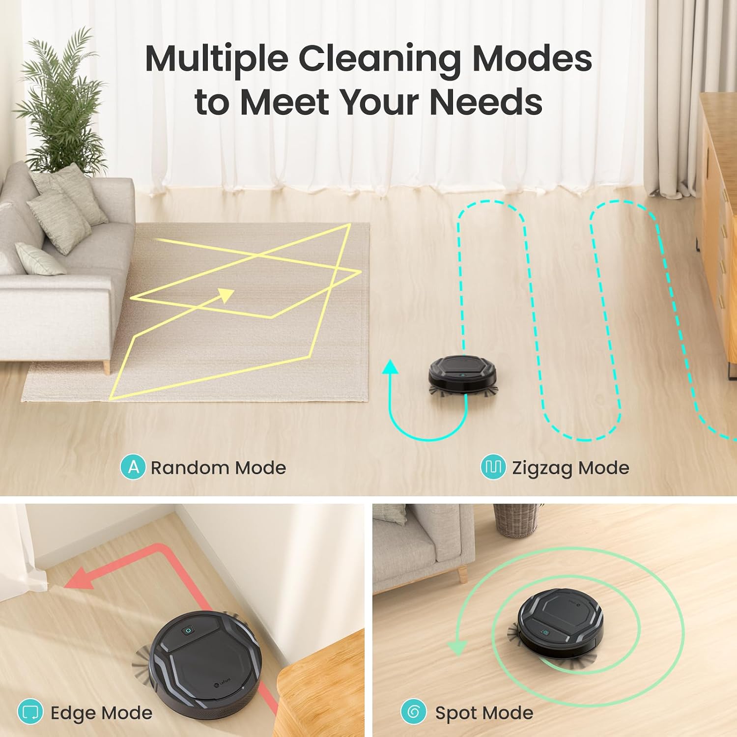 Robot Vacuum And Mop 5000Pa Carpet Boost 120 Min Black