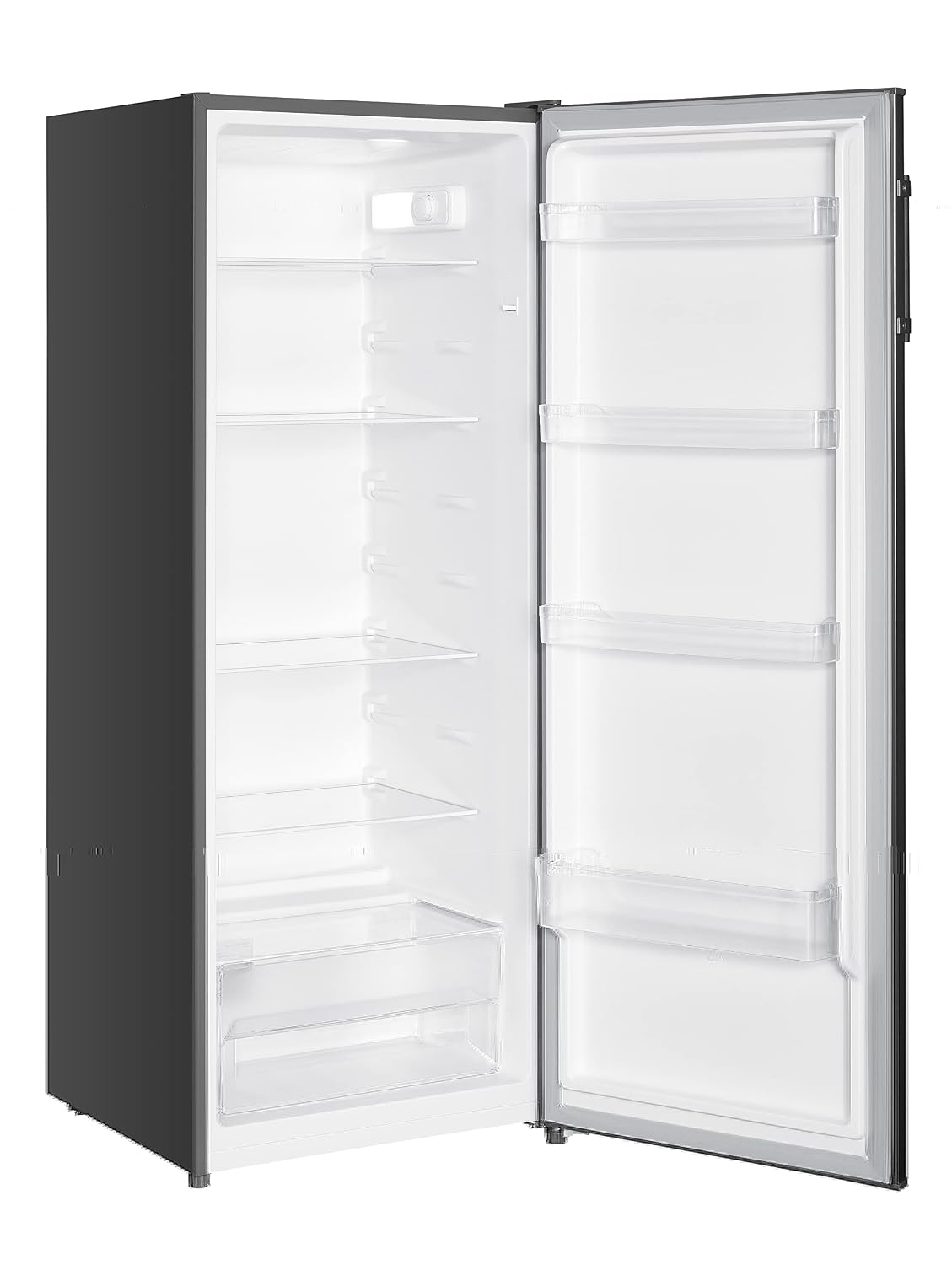 Tall Freestanding Larder Fridge 240L 143cm 55cm 5 Shelves Reversible Door Inox