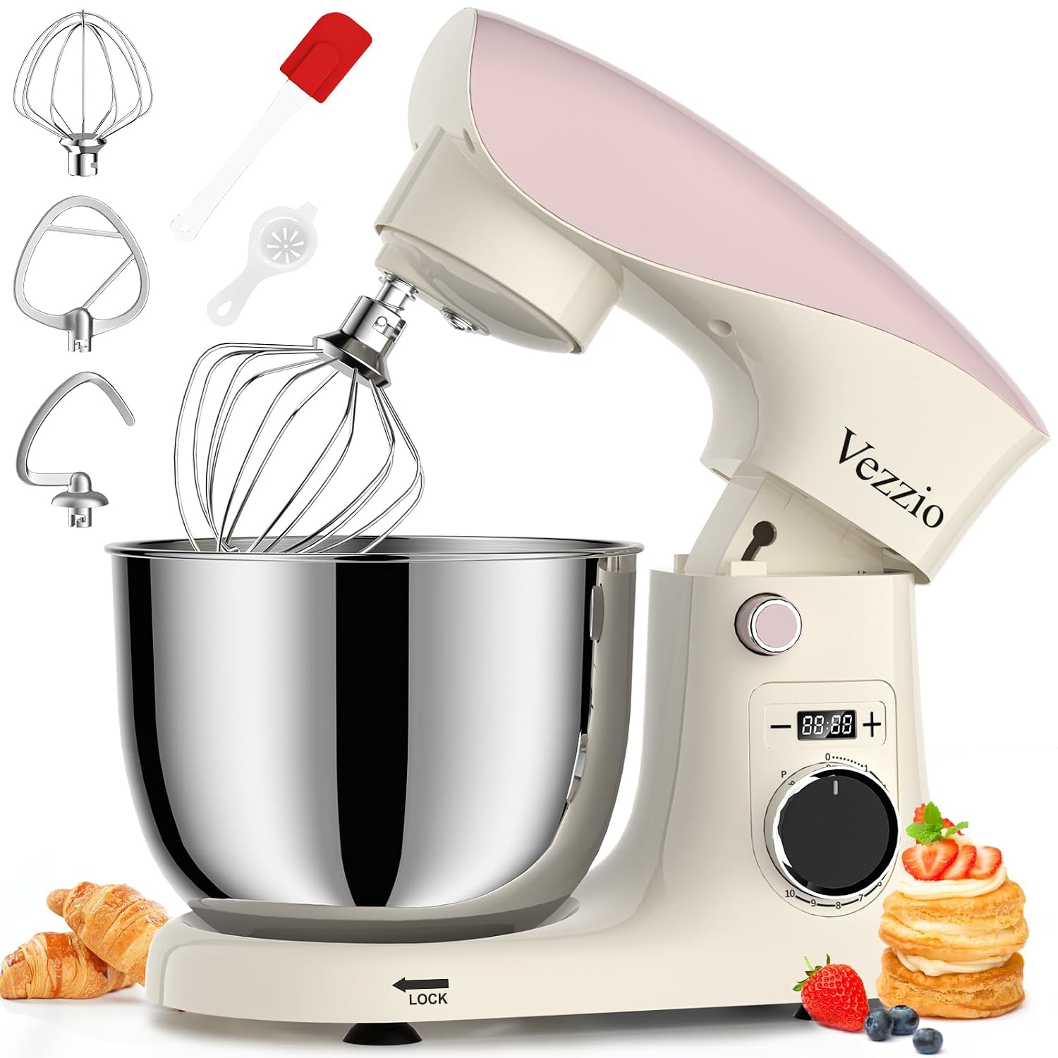 Stand Mixer 1500W 10 Speeds 5.5L Tilt-Head Greengray