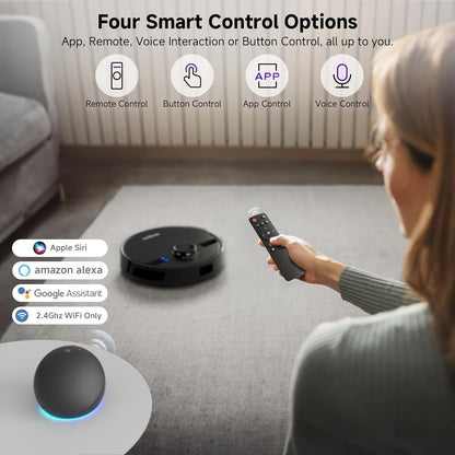 Robot Vacuum with Mop 7000Pa Suction Lidar Navigation Self-Empty Station Black