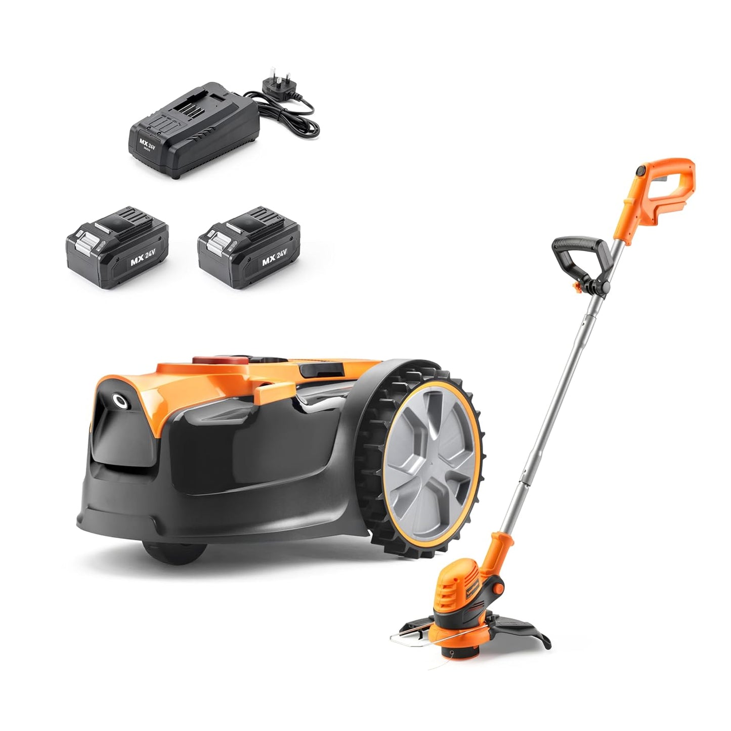 Robot Lawn Mower 16 Drop And Mow 24V 4.0Ah Battery Fast Charger Orange