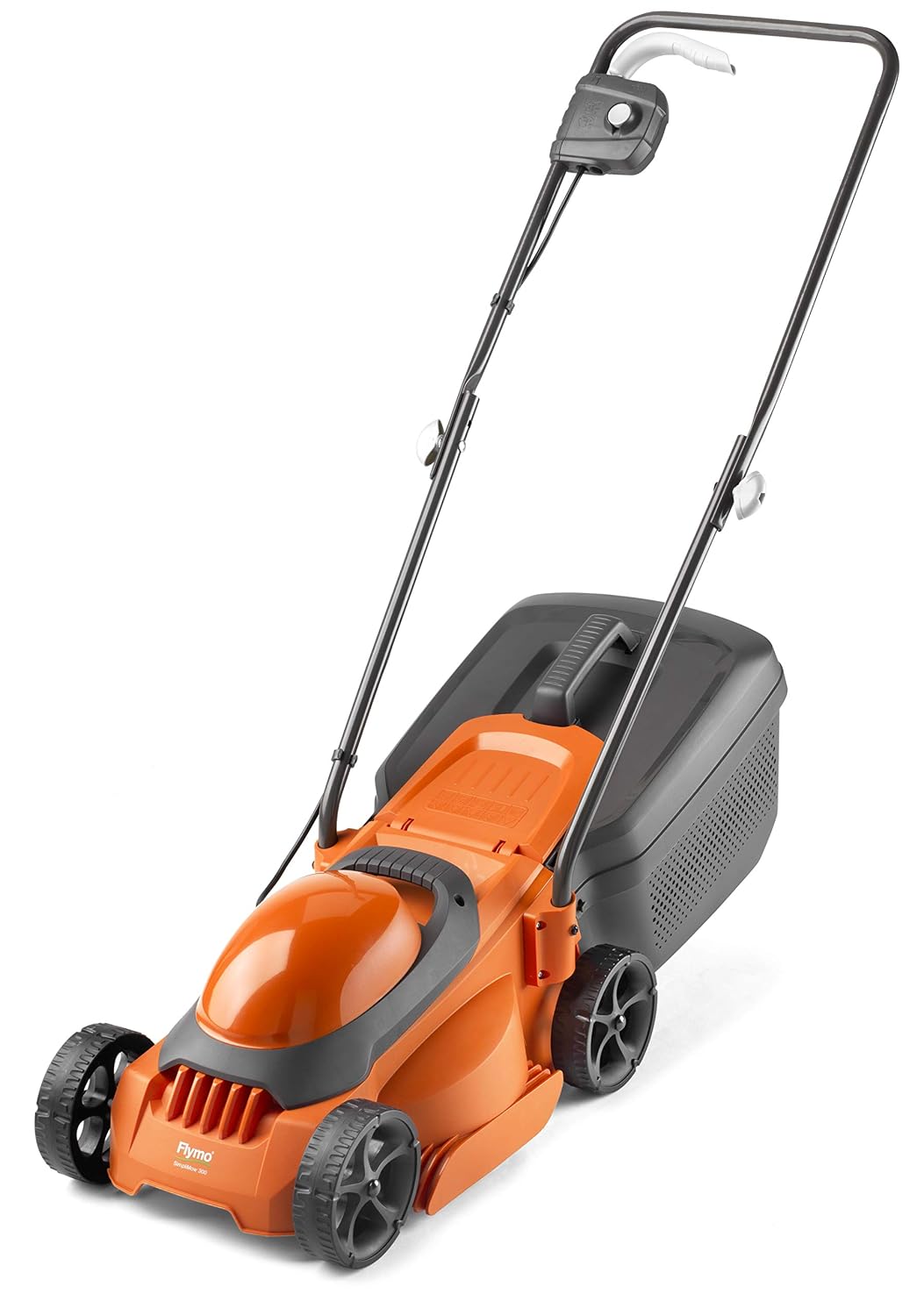 Corded Wheeled Lawn Mower 32cm 1300W 30L Grass Box Orange Grey