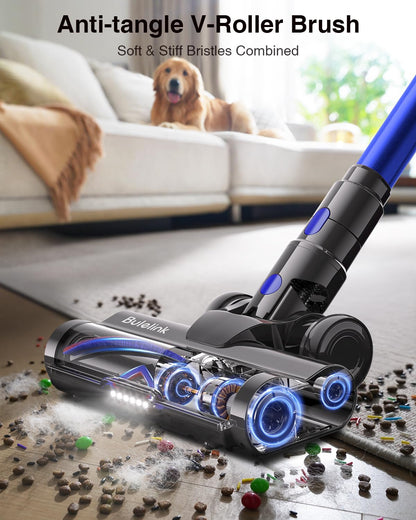 Cordless Vacuum Cleaner 600W 50kPa 65Min OLED Touch Screen Blue