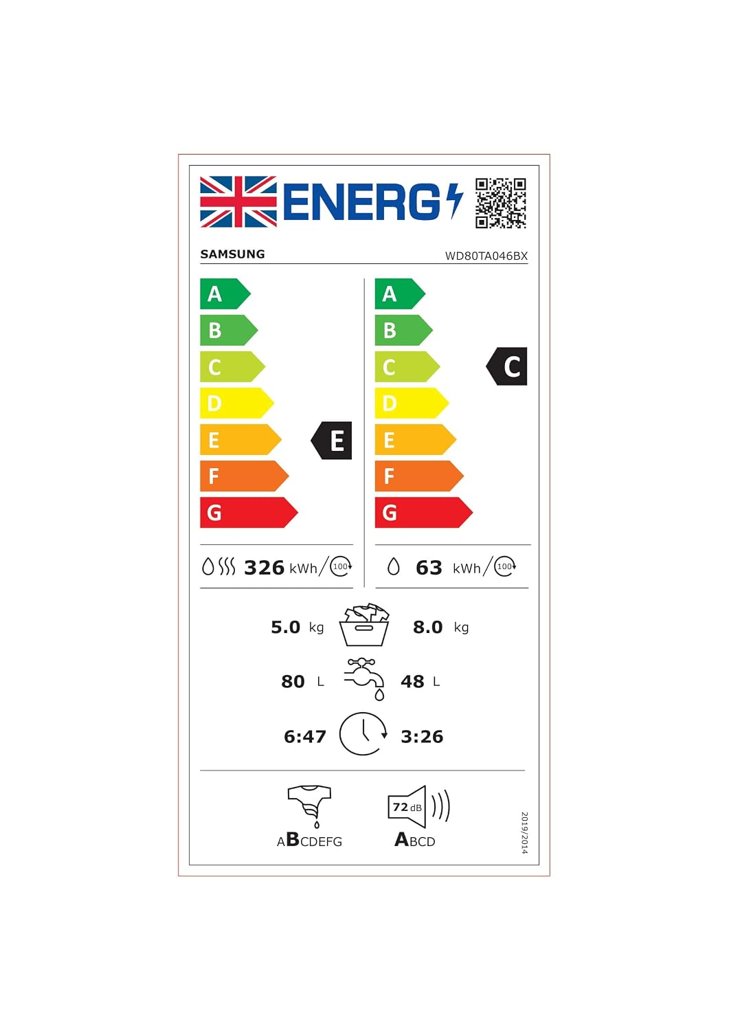 Freestanding Washer Dryer 8kg Wash 5kg Dry 1400rpm Graphite
