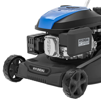 Petrol Lawn Mower 40cm 139cc 7 Cutting Heights 25-75mm 40L Grass Bag Black