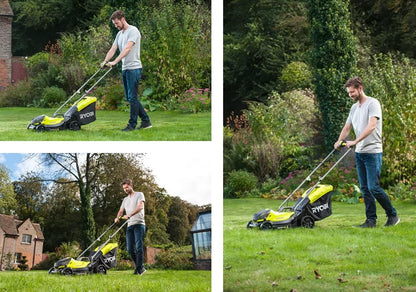 Cordless Lawnmower And Grass Trimmer Twin Kit 33cm 25cm 18V Green