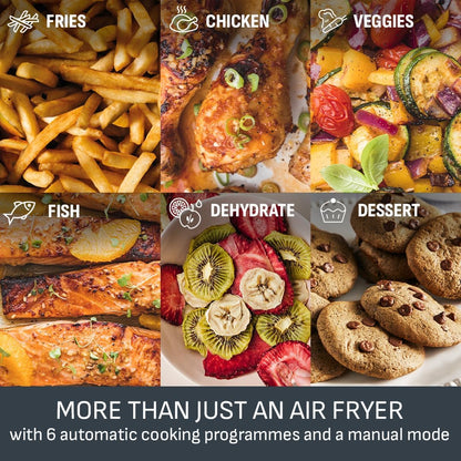 Dual Air Fryer 11L 8 In 1 2700W Touchscreen Java-Grey