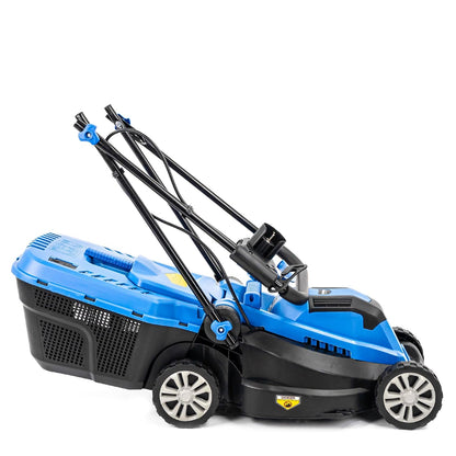 Corded Electric Lawn Mower 33cm 1300W 30L Grass Box 3 Heights Blue