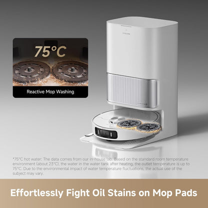 Robot Vacuum And Mop 19,000Pa Suction Obstacle Avoidance White