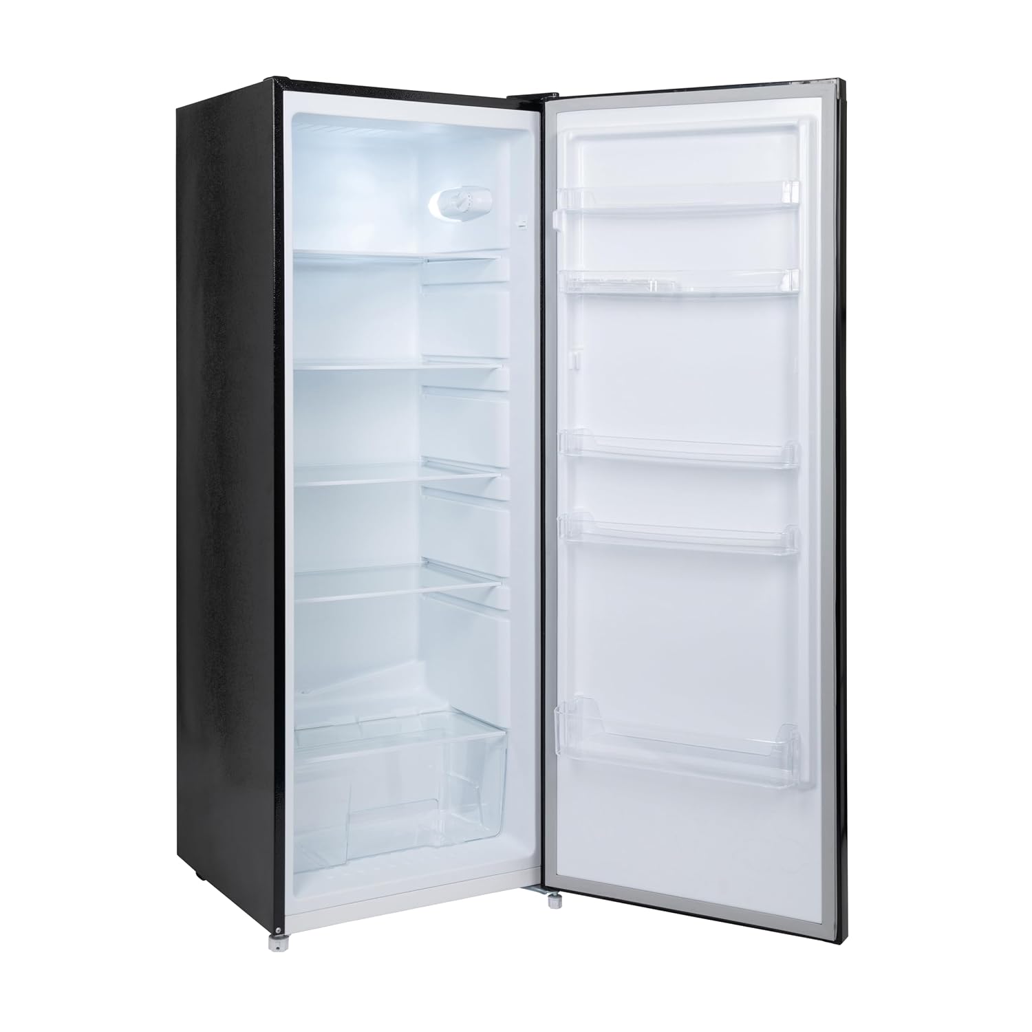 Freestanding Larder Fridge 241L 144Cm Reversible Door Mark-Proof Finish Black