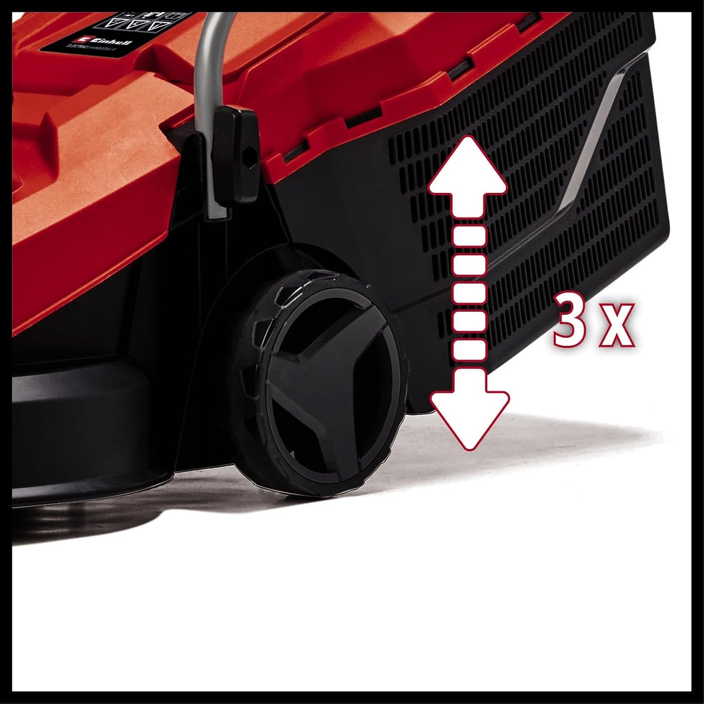 Electric Lawn Mower 32cm 1000W 30L Grass Box 3 Cutting Heights Red Black