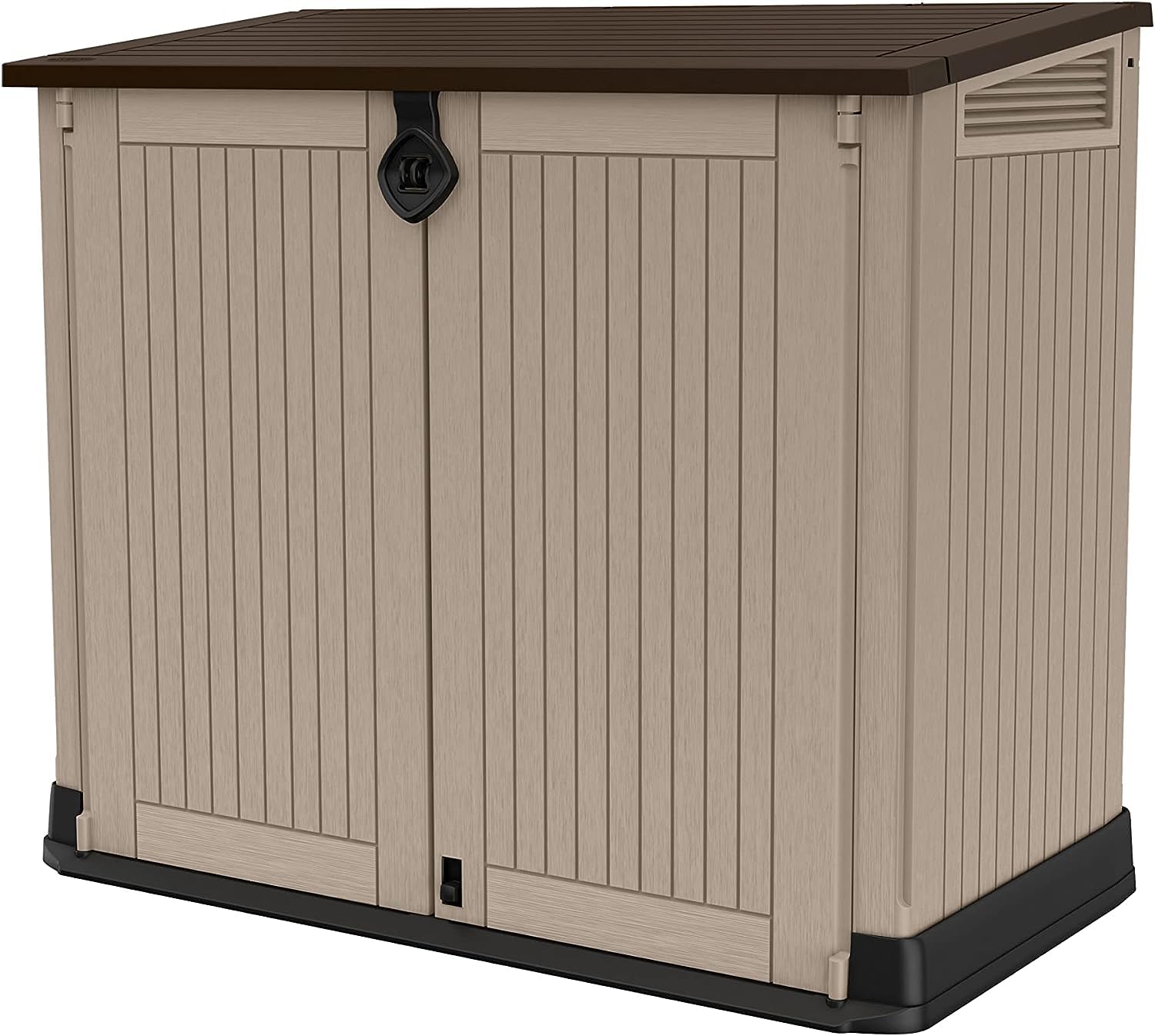 Outdoor Garden Storage Shed 845L Top And Front Opening Beige Brown