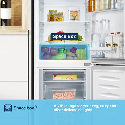 Freestanding Fridge Freezer 175L 60/40 Split E Rated White Reversible Door
