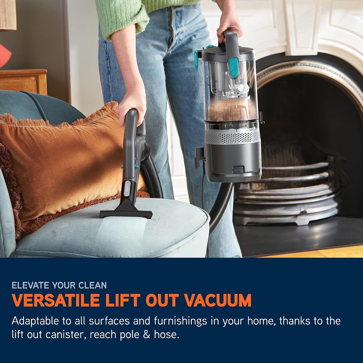 Upright Bagless Vacuum Cleaner 600W 2L HEPA Filter Graphite/Teal