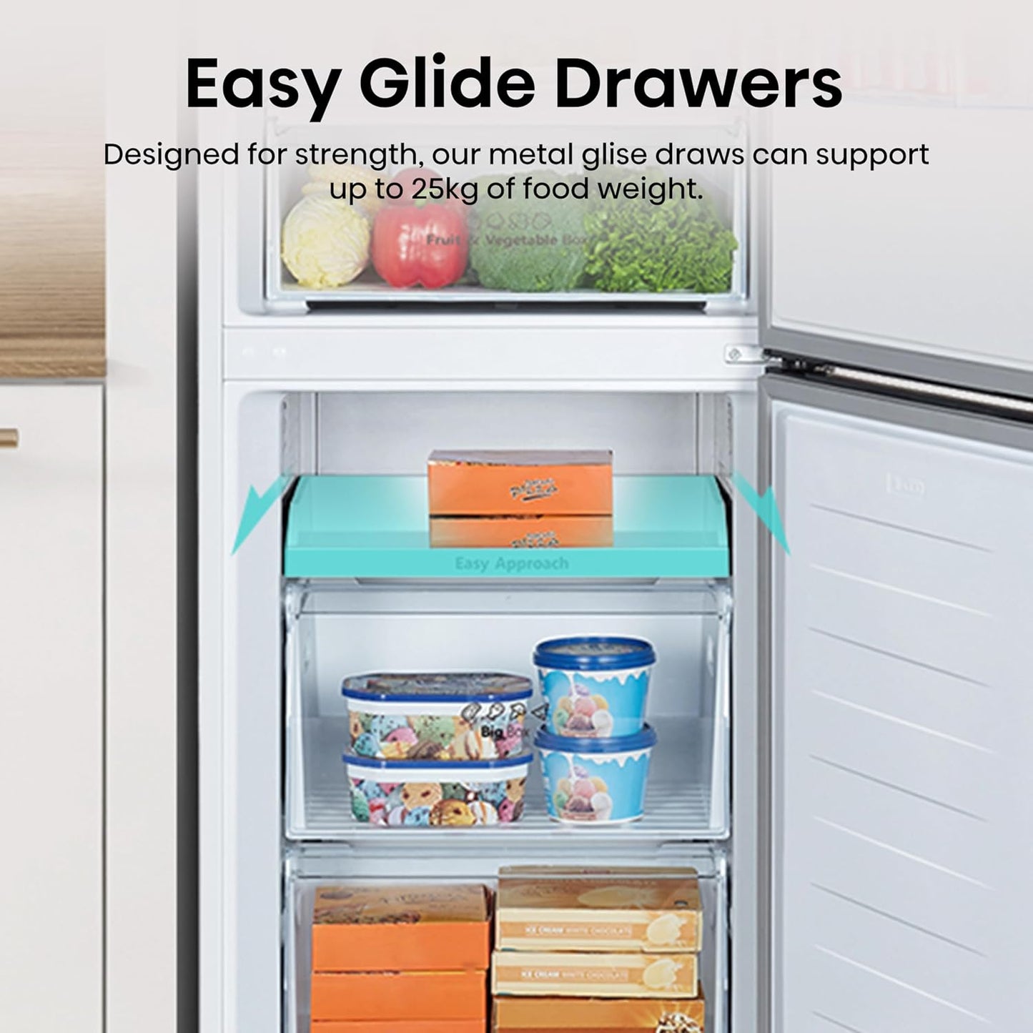 Freestanding Fridge Freezer 304L Total No Frost Water Dispenser White