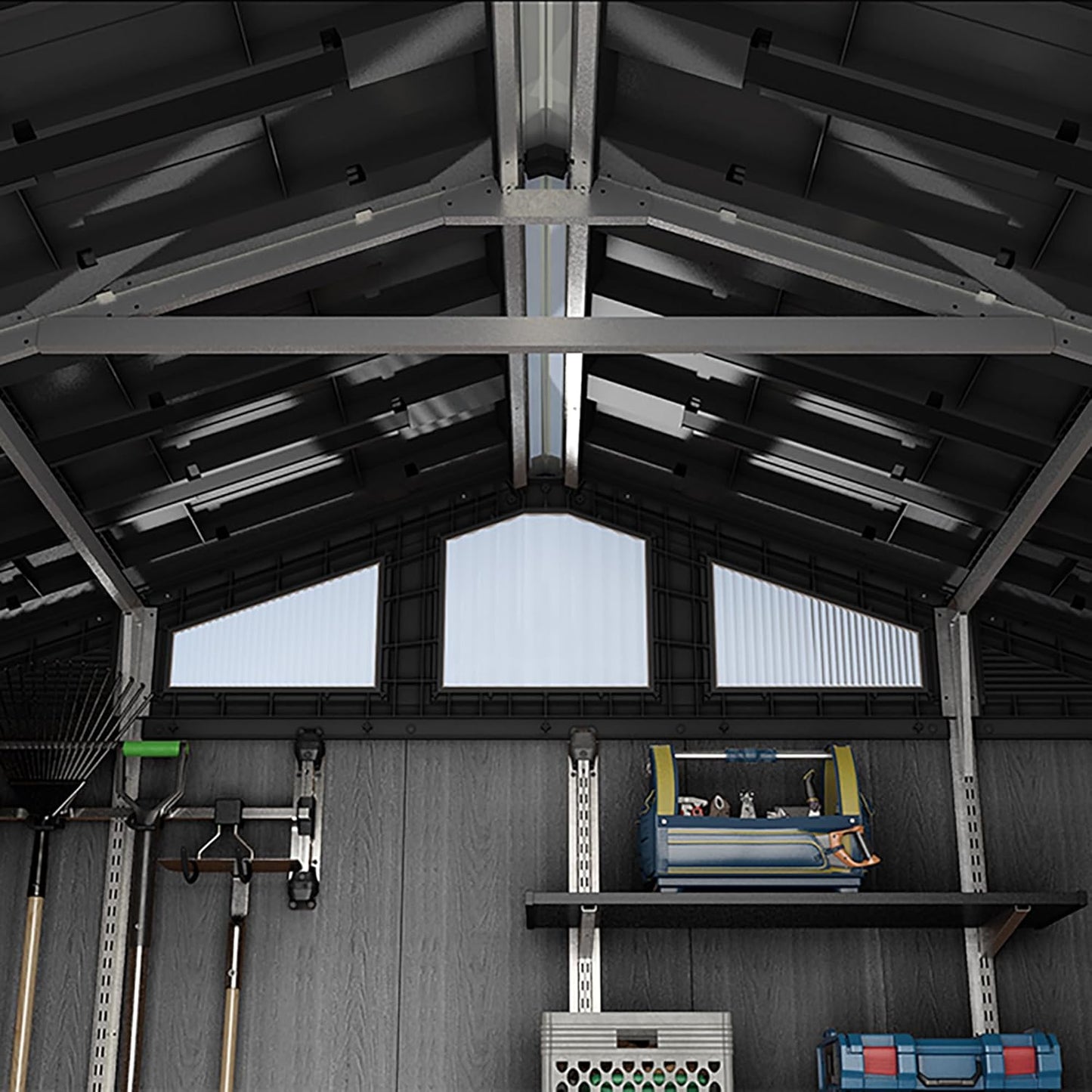10x15ft Stronghold Outdoor Storage Shed — Wood-Effect, Weatherproof & Steel-Reinforced