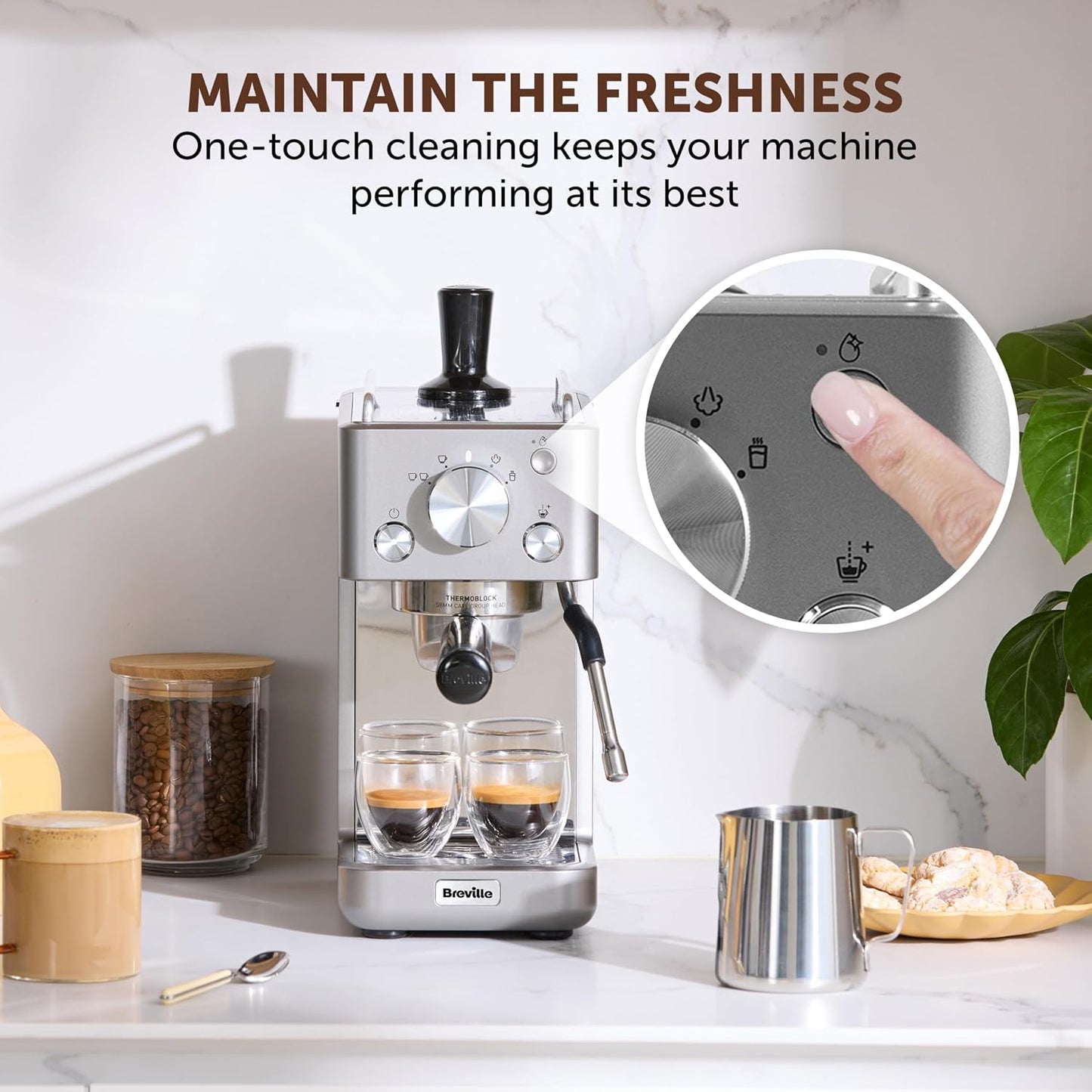 Espresso Machine 15 Bar Pump Milk Frother Silver