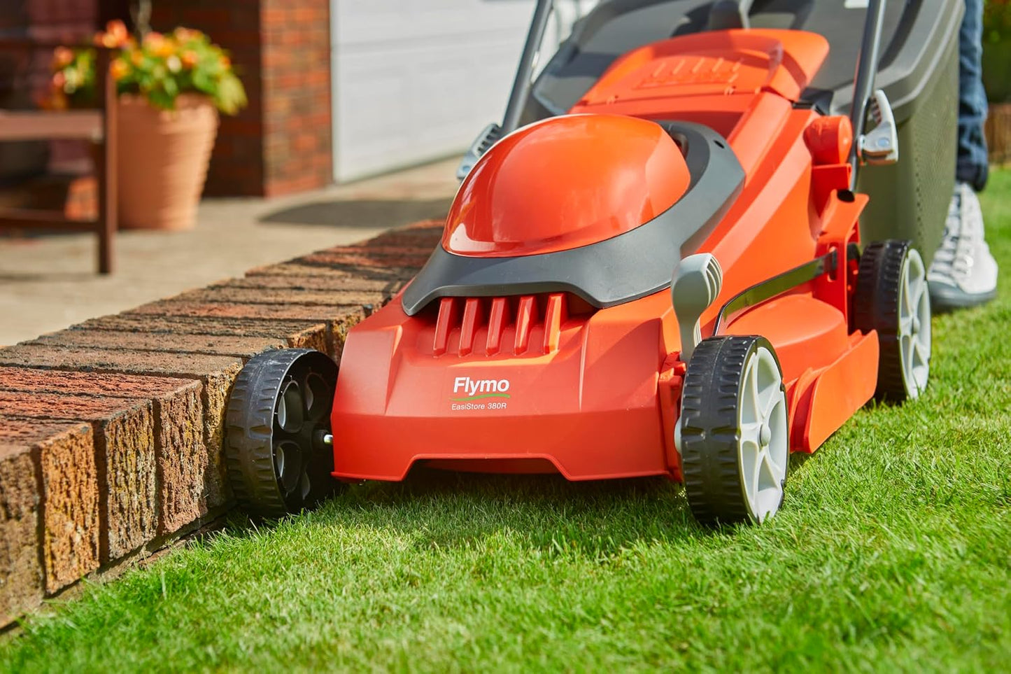 Corded Electric Lawn Mower 1600W 38cm 45L 5 Heights Orange Grey