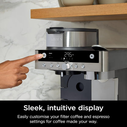 2-in-1 Filter Coffee And Pod Capsule Machine 1.8L Built-in Milk Frother Black