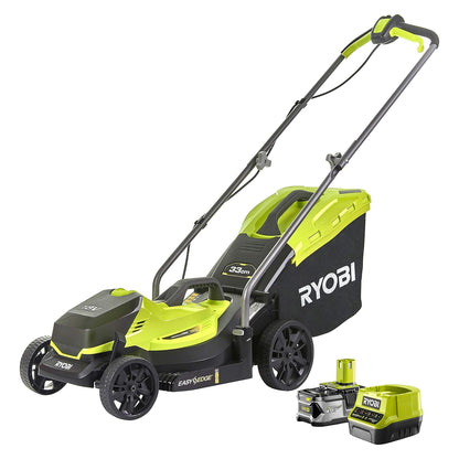 Cordless Lawnmower And Grass Trimmer Twin Kit 33cm 25cm 18V Green