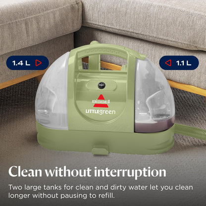 Portable Spot Cleaner 7800Pa Suction Dual Tank 1.4L Green
