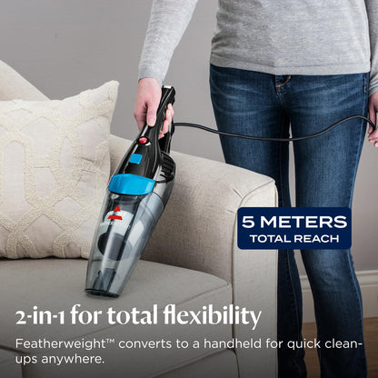 2-in-1 Bagless Vacuum Cleaner Lightweight Corded Cyclonic Filtration