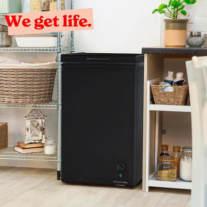 Chest Freezer 99L Freestanding With Adjustable Temperature Black