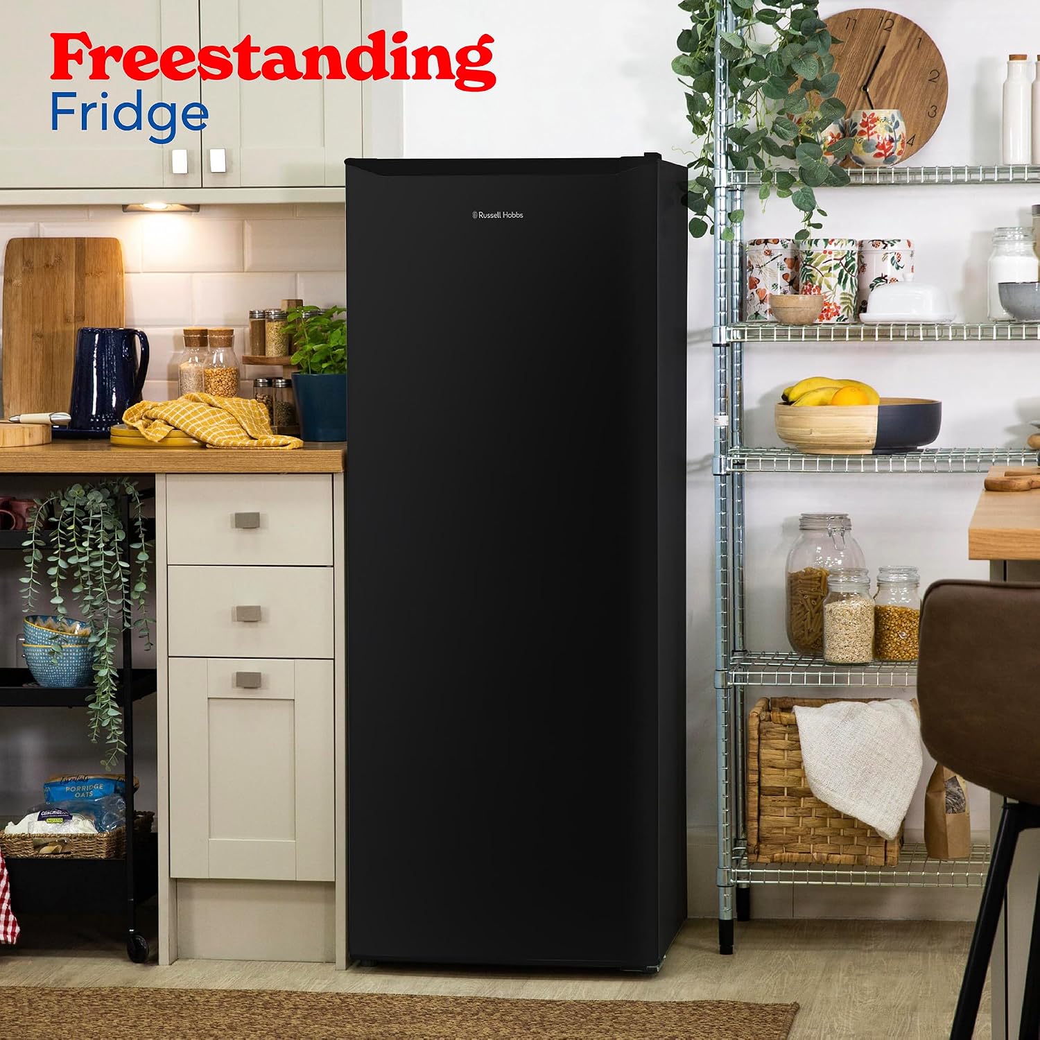 Freestanding Larder Fridge 242L 55cm 143cm Black
