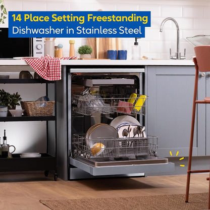 Freestanding Dishwasher 14 Place Settings 60cm Stainless Steel