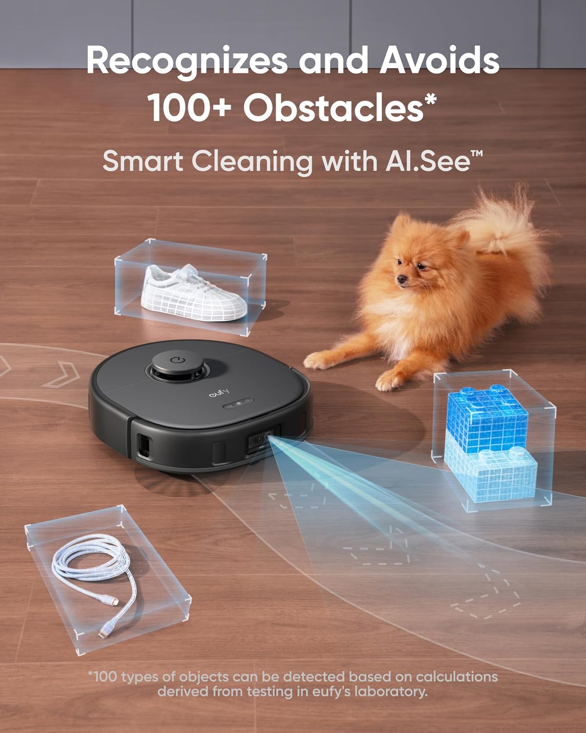 Robot Vacuum With Mop 8000Pa Suction Dual Mops Auto-Lift Black