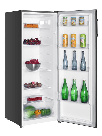 Tall Freestanding Larder Fridge 240L 143cm 55cm 5 Shelves Reversible Door Inox