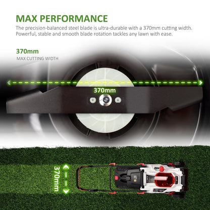 Cordless Lawn Mower 37cm 40V 2x4.0Ah Batteries 6 Heights 35L