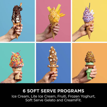 Ice Cream Maker 13 Functions 2x 480ml Tubs Soft Serve Platinum