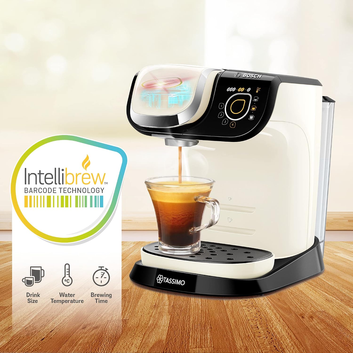 Coffee Machine 1500W 1.3L T Disc Intellibrew Cream