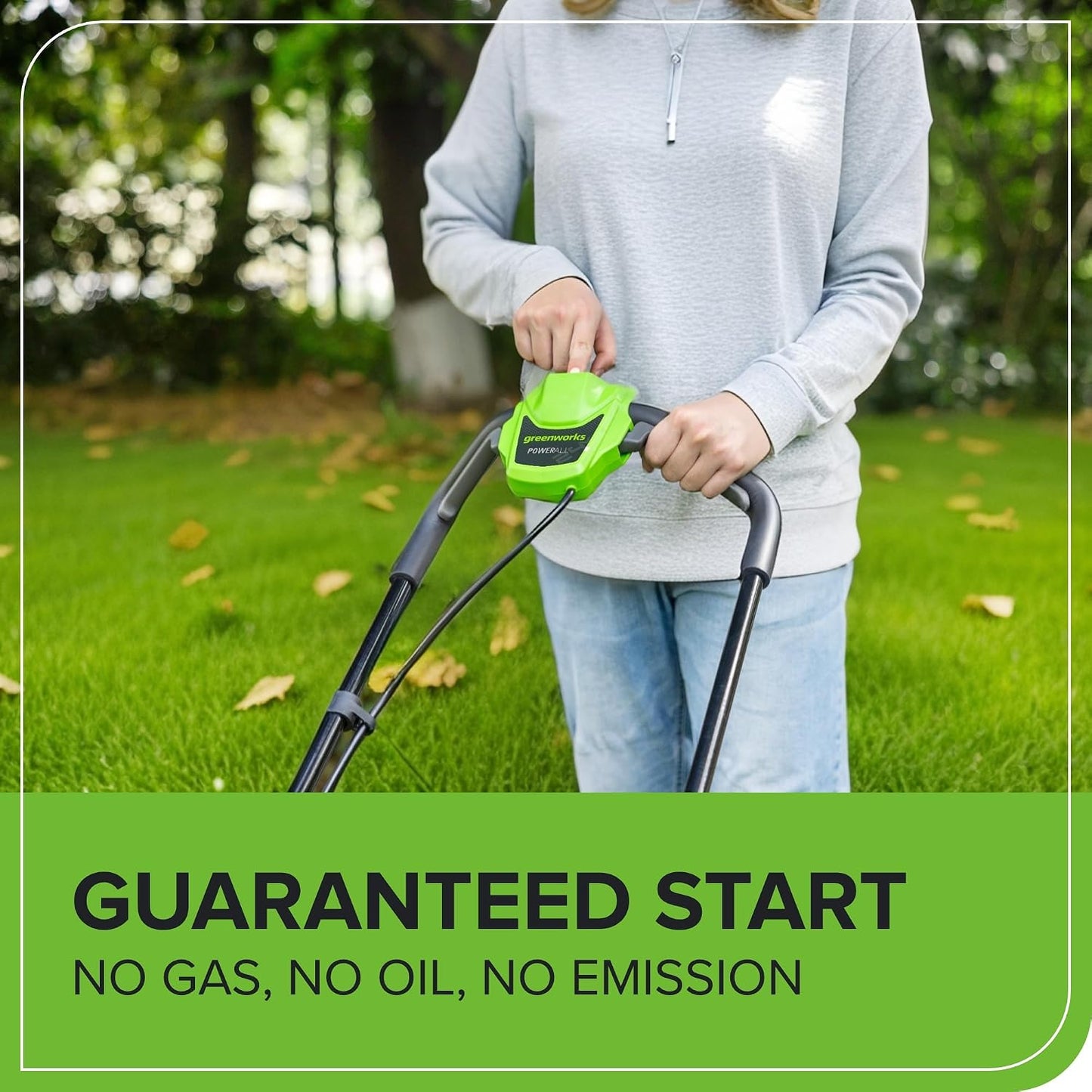 Cordless Lawn Mower 33cm 24V Brushless Motor 30L Bag 4Ah Battery